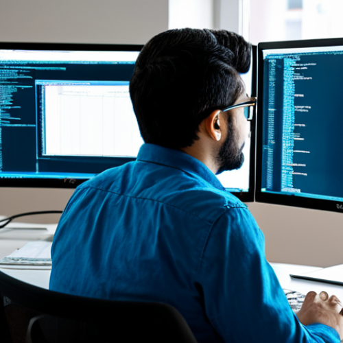 Home 26 Kernel Exploration**
"A programmer in a modern, brightly lit office, looking intently at lines of code on multiple monitors. The code visually represents the structure of an operating system kernel. The setting is professional and organized, with documentation and hardware components subtly visible. Fully clothed, appropriate attire, safe for work, perfect anatomy, natural proportions, professional, educational, family-friendly."
**