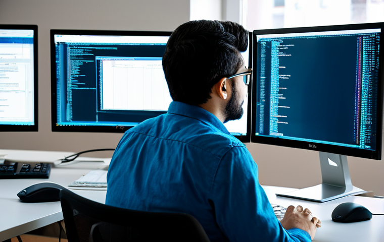 Kernel Exploration**

"A programmer in a modern, brightly lit office, looking intently at lines of code on multiple monitors. The code visually represents the structure of an operating system kernel. The setting is professional and organized, with documentation and hardware components subtly visible.  Fully clothed, appropriate attire, safe for work, perfect anatomy, natural proportions, professional, educational, family-friendly."

**