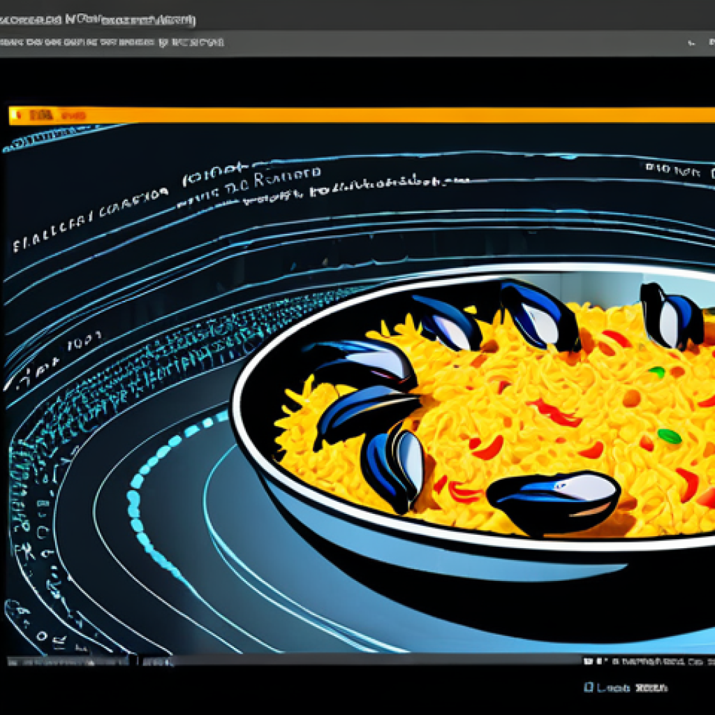 자연어 처리 NLP - **Image Prompt 1: The Language Deconstruction (Paella Analogy)**
    A thoughtful female blogger (30...