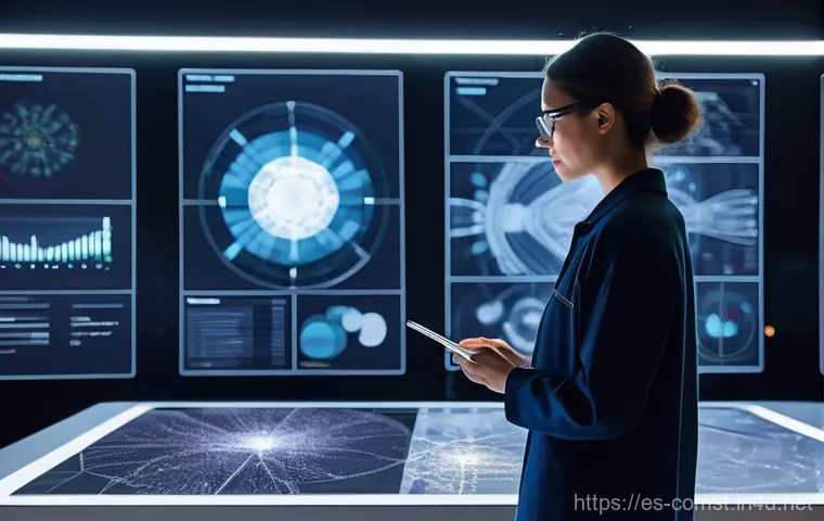 컴퓨터공학 연구 동향 - **A team of diverse researchers and artists in a cutting-edge, brightly lit AI research lab.** A fem...