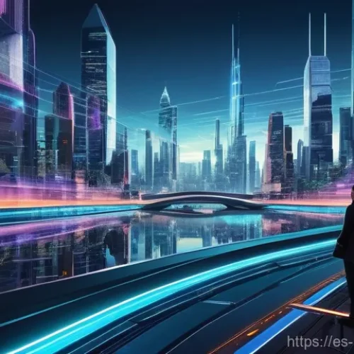 소프트웨어 아키텍처 디자인 - **Prompt:** A vibrant, futuristic metropolis at dawn, teeming with sleek, modern buildings and advan...