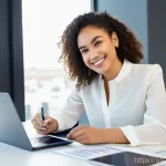 리소스 관리 및 최적화 - **Financial Empowerment and Digital Budgeting:** A vibrant, high-definition image featuring a confid...