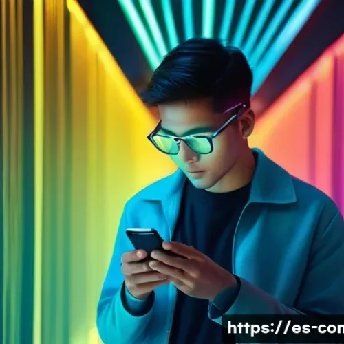 분산 컴퓨팅 개념 - **Prompt 1:** A vibrant, futuristic depiction of a person, casually dressed, interacting with a slee...